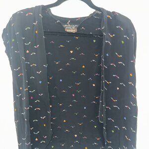 URI BLOCH PRIVÉ vintage heart print shirt 80s